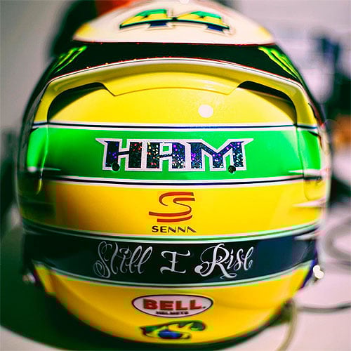Lewis Hamilton correrá com capacete homenageando Ayrton Senna Lewis Hamilton correrá com capacete homenageando Ayrton Senna
