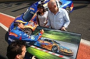 Quadro retrata o novo carro de Chico Serra