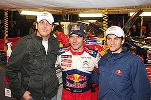 Cacá Bueno e Daniel Serra visitam Sebastien Loeb