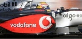 Vodafone encerrará acordo com a McLaren no fim de 2013