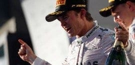 Nico Rosberg em êxtase pela vitória em Melbourne