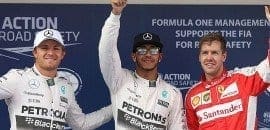 Hamilton conquista sua terceira pole consecutiva