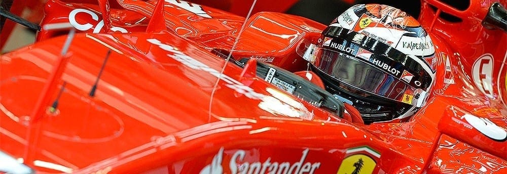 Raikkonen comemora 3ª posição no grid e quer duas Ferrari no pódio amanhã Raikkonen comemora 3ª posição no grid e quer duas Ferrari no pódio amanhã