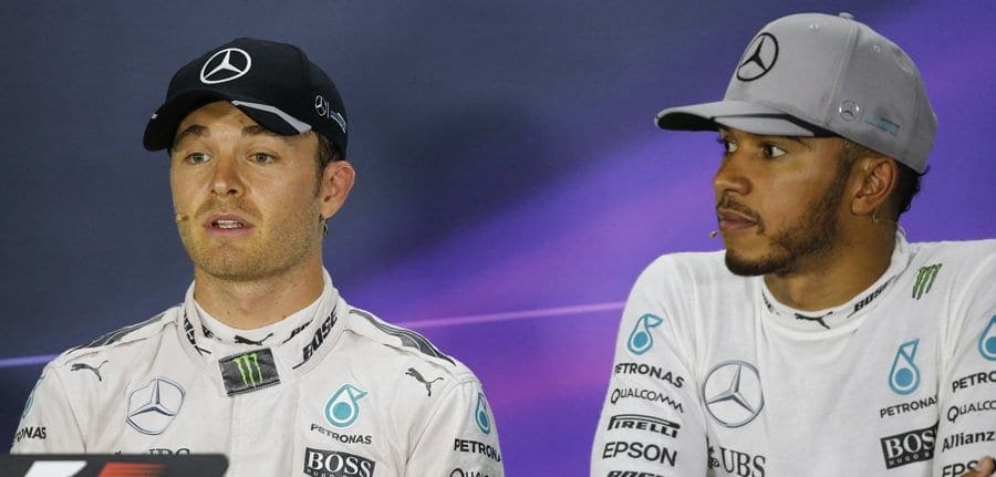 F1: Hadjar diz que Rosberg não era tão talentoso quanto Hamilton Nico Rosberg e Lewis Hamilton (Mercedes) - GP do Brasil
