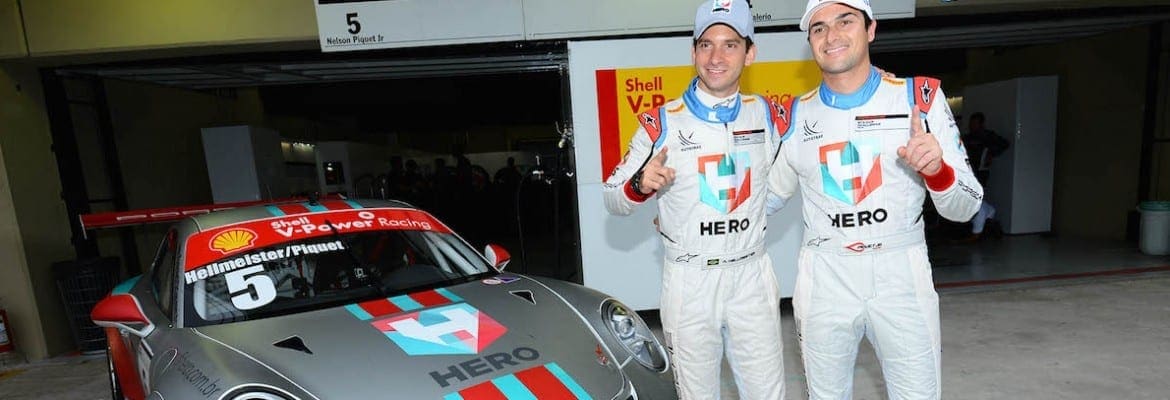 Nelsinho Piquet e Alan Hellmeister cravam a pole nos 500 km da Porsche GT3 Cup em Interlagos