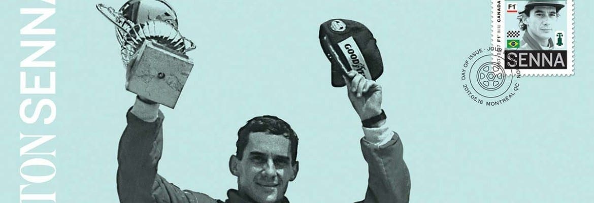 Ayrton Senna ganha selo postal em comemoração dos 50 anos do GP do Canadá
