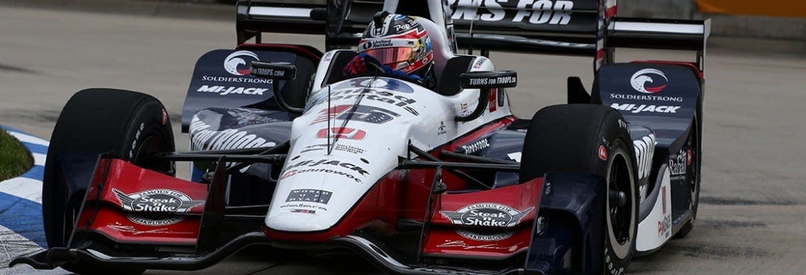 Rahal herda pole em Detroit após punição de Castroneves