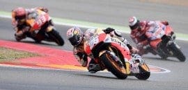 Pedrosa lidera Lorenzo no segunda treino em Aragão; Rossi apenas em 20º