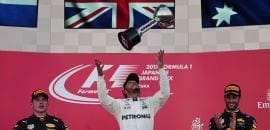 Hamilton vence o GP do Japão e fica perto do tetra