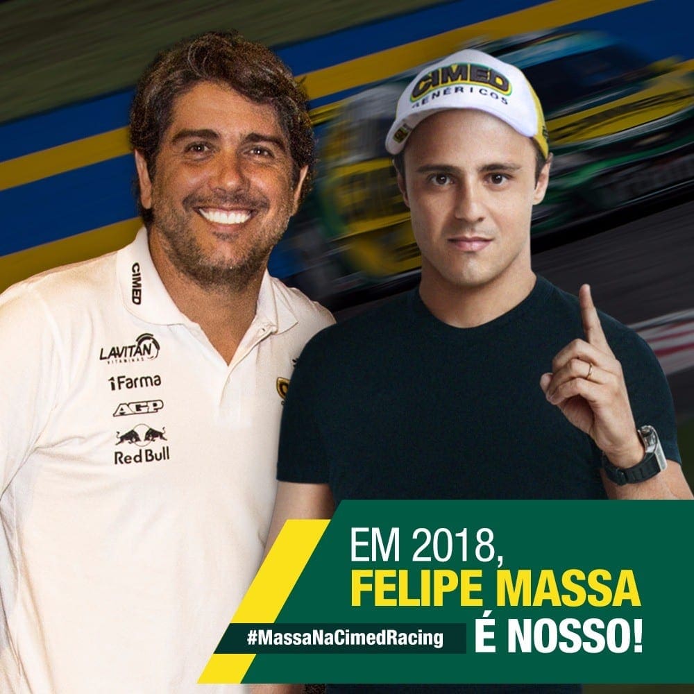 Felipe Massa fará estreia na Stock Car em 2018 Felipe Massa e Cacá Bueno (Cimed Racing)