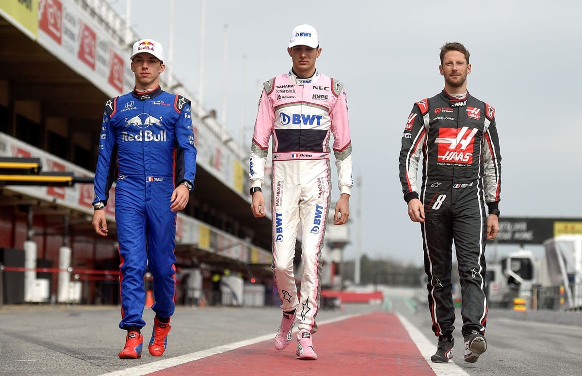 Pierry Gasly, Esteban Ocon e Romain Grosjean