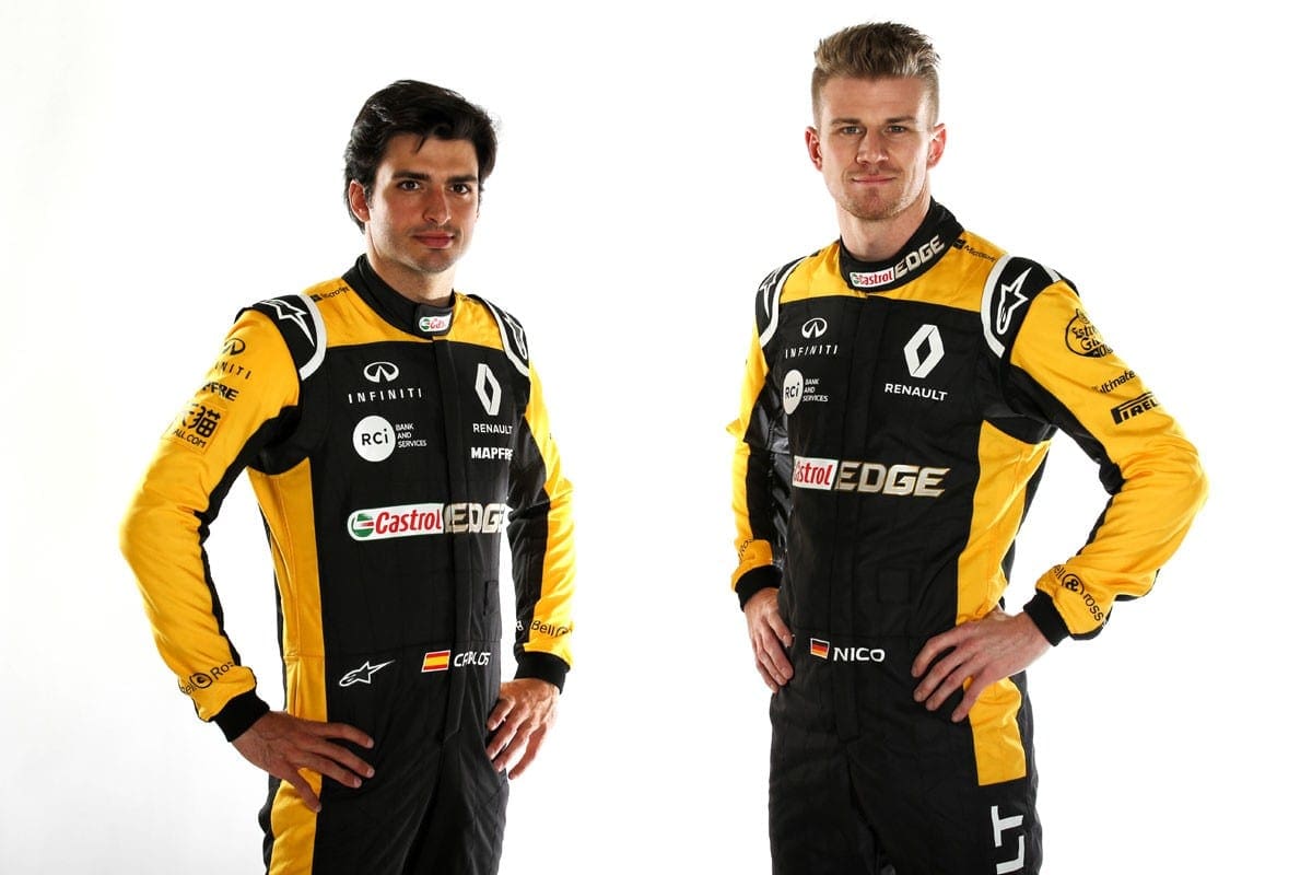 GALERIA: Renault revela o "preto e amarelo" do seu R.S. 18 para temporada 2018 da F1 Carlos Sainz e Nico Hulkenberg - Renault 2018