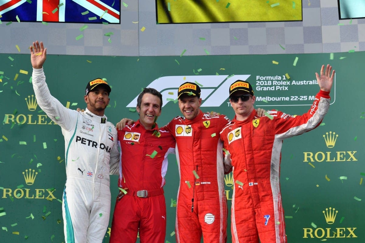 Hamilton, Raikkonen e Vettel - Pódio F1 Austrália