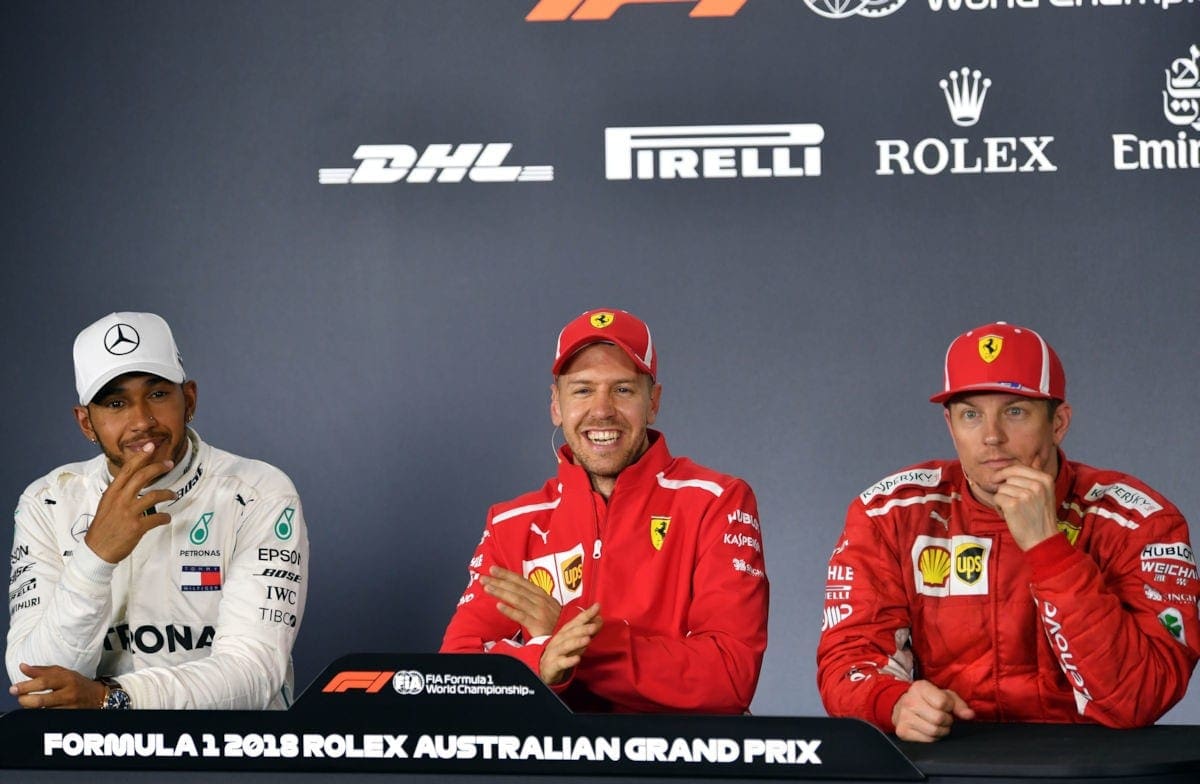 Hamilton, Raikkonen e Vettel - Pódio F1 Austrália