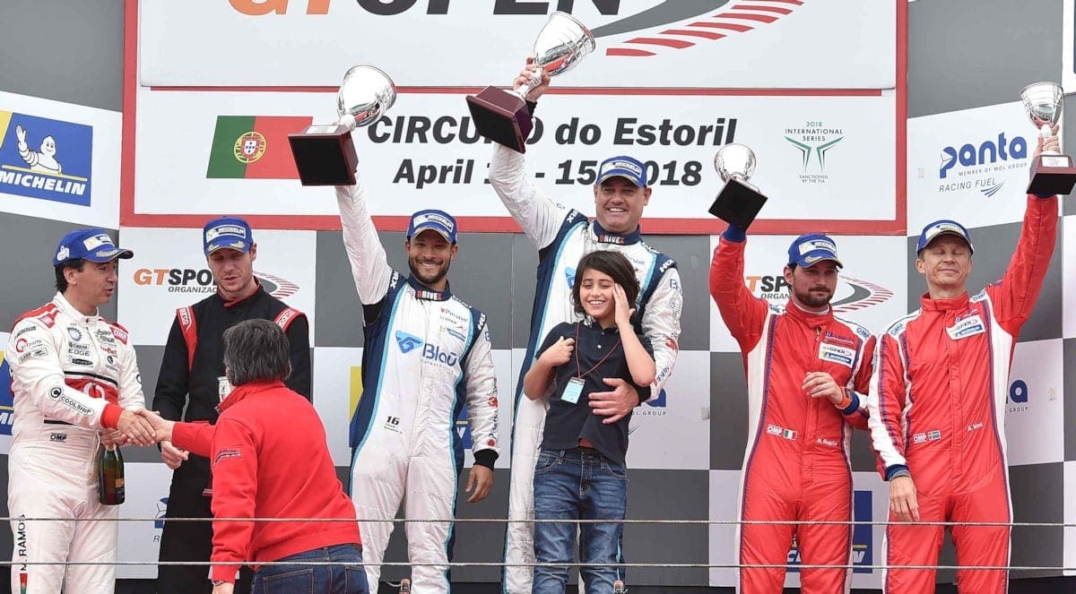 Pódio em Estoril - Allam Khodair e Marcelo Hahn