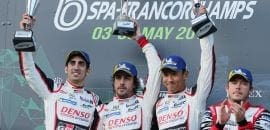 Alonso animado com vitória no WEC: “É tão bom sentir o pódio! Estarei aqui a noite toda”