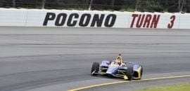 Marcada por acidente de Wickens, Rossi vence a terceira do ano em Pocono; Leist foi o 11º