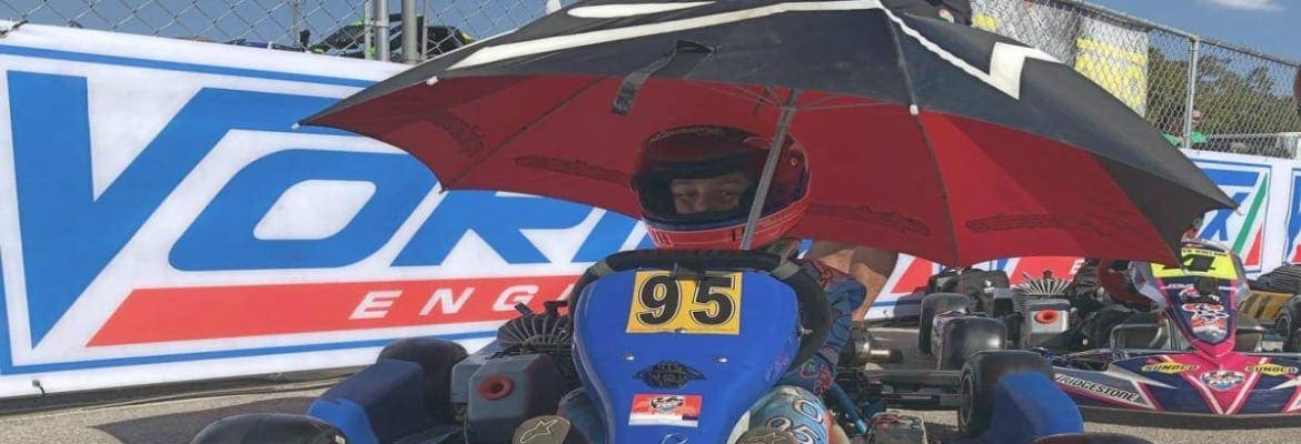 Revelação no kart, Enzo Vidmontiene sobe no pódio do Florida Winter Tour após prova quase sem freios
