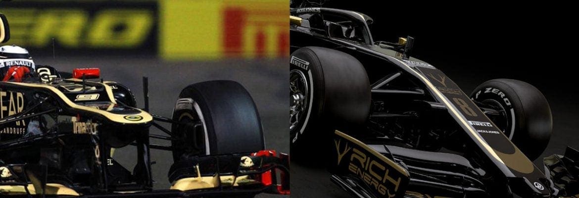 Parecidas? Preto e dourado da Haas lembra a extinta Lotus na F1