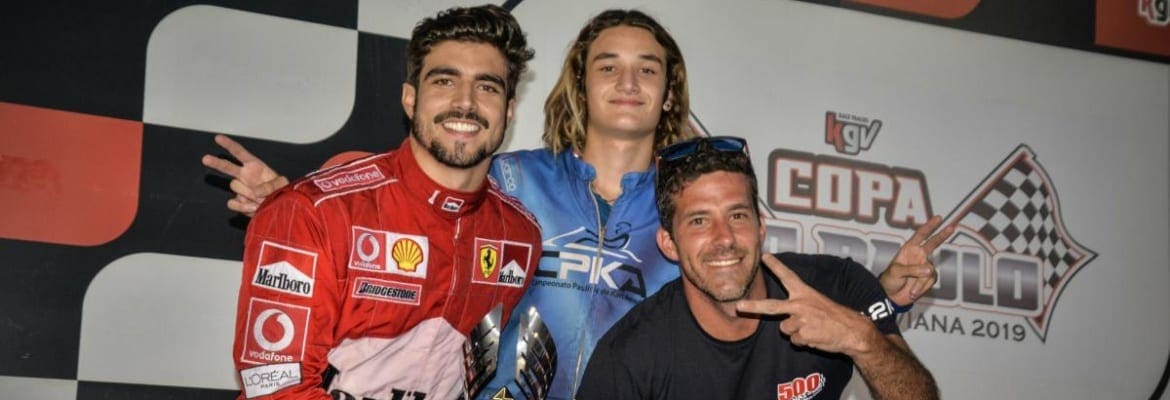Caio Castro sobe no pódio do Kartódromo Granja Viana em estreia nas competições oficiais
