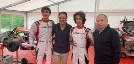 Ricardo Gracia recebe visita de Jean Todt e Felipe Massa no Europeu de Kart em Genk