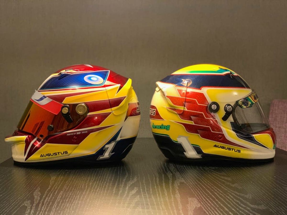Lewis Hamilton inspira campeão do kart brasileiro de 8 anos até no capacete: Augustus Toniolo