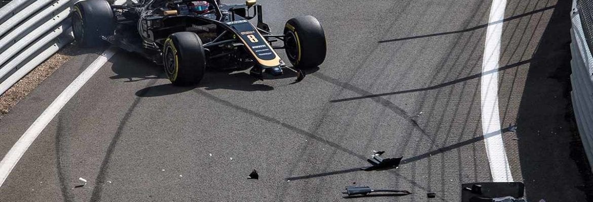 “Surpreso com a falta de aderência no pit lane”, disse Grosjean sobre sua rodada