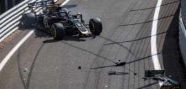 “Surpreso com a falta de aderência no pit lane”, disse Grosjean sobre sua rodada