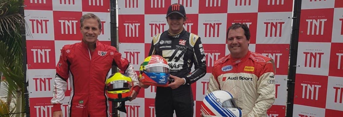 Pietro Fittipaldi disputa Desafio TNT de Kart com Felipe Giaffone e Rony Gomes