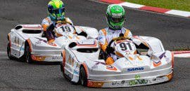 Collet celebra pódio nas 500 Milhas de Kart da Granja Viana ao lado de Massa e Di Grassi