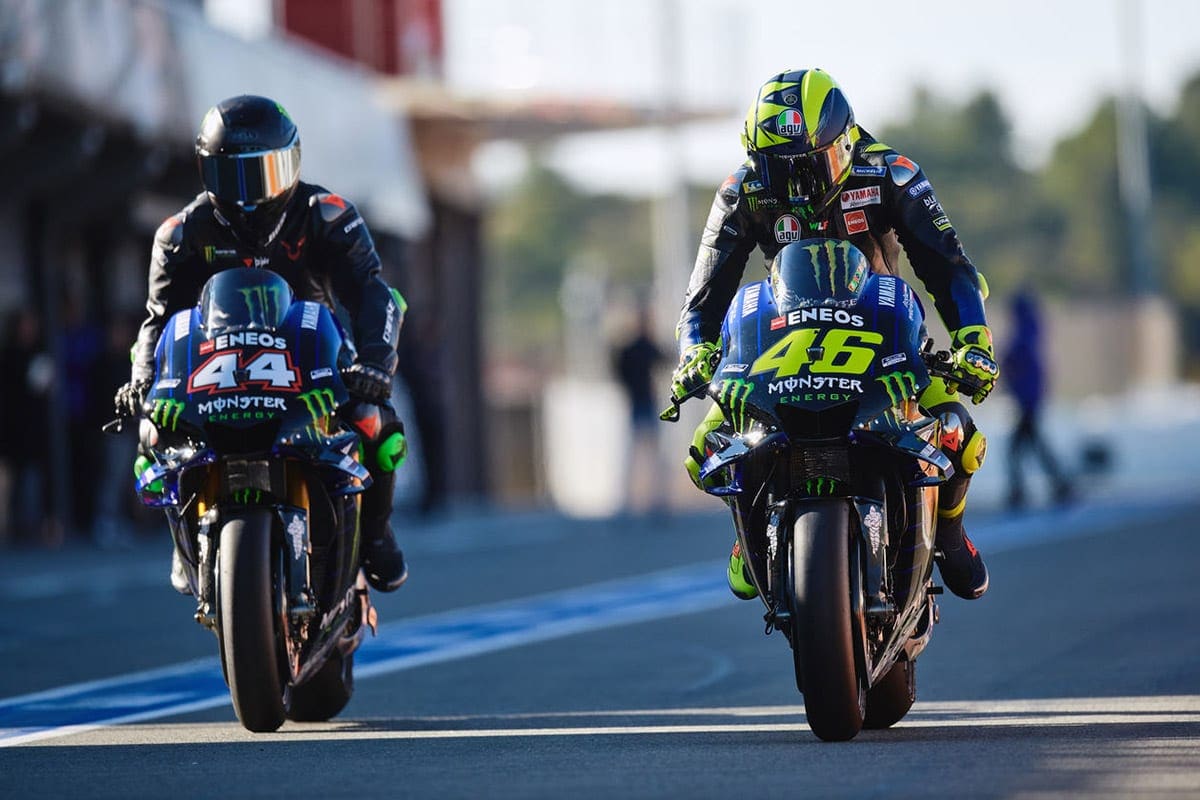 Valentino Rossi e Lewis Hamilton - Teste MotoGP x F1