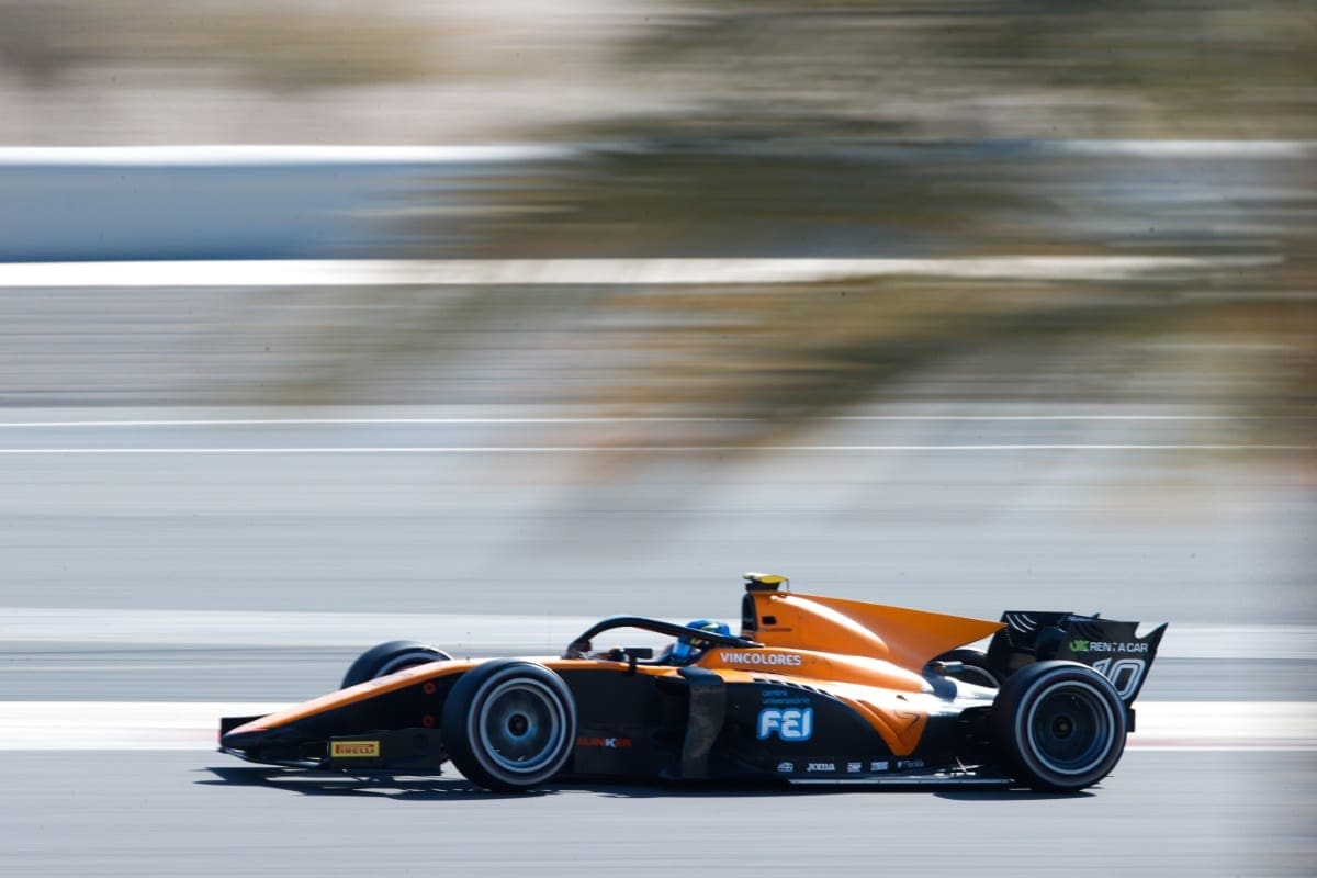 GALERIA: Piquet, Drugovich e Samaia, os brasileiros do grid da F2, durante os testes no Bahrein