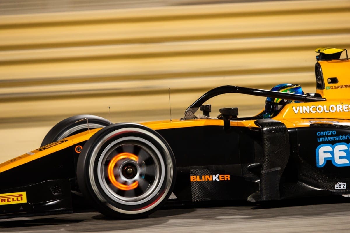 GALERIA: Piquet, Drugovich e Samaia, os brasileiros do grid da F2, durante os testes no Bahrein