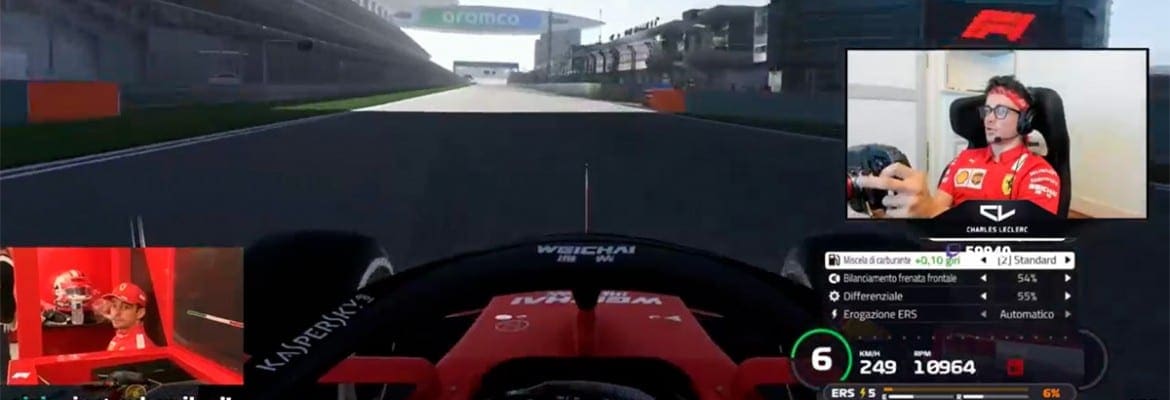 Charles Leclerc domina de ponta a ponta o Virtual GP da China