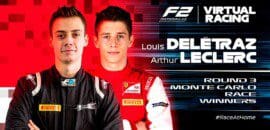 Delétraz e Leclerc vencem na 3ª etapa da F2 Virtual Race