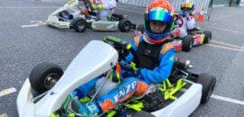 Campeão brasileiro de kart, Enzo Vidmontiene volta a acelerar em competição oficial nos EUA