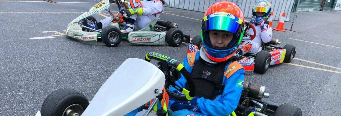 Campeão brasileiro de kart, Enzo Vidmontiene volta a acelerar em competição oficial nos EUA