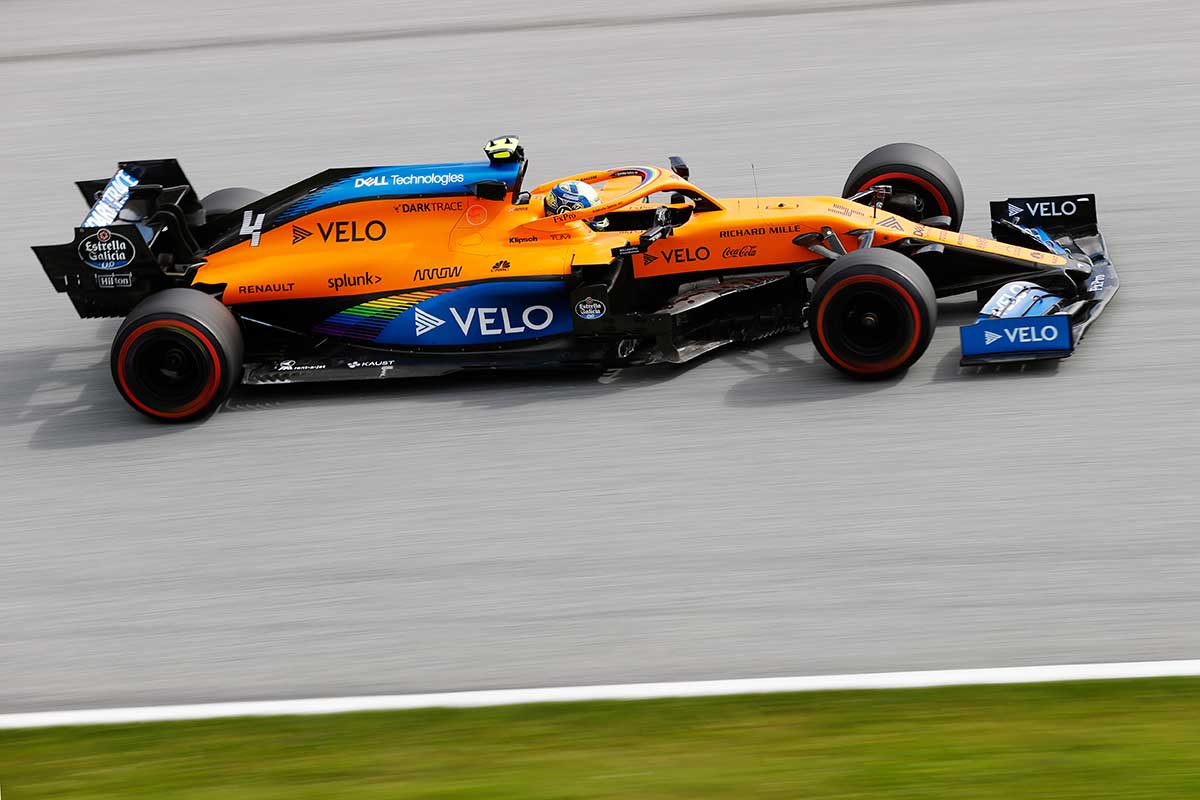 GALERIA: confira as imagens desta sexta-feira da F1 na Áustria Lando Norris (McLaren) - GP da Áustria F1 2020