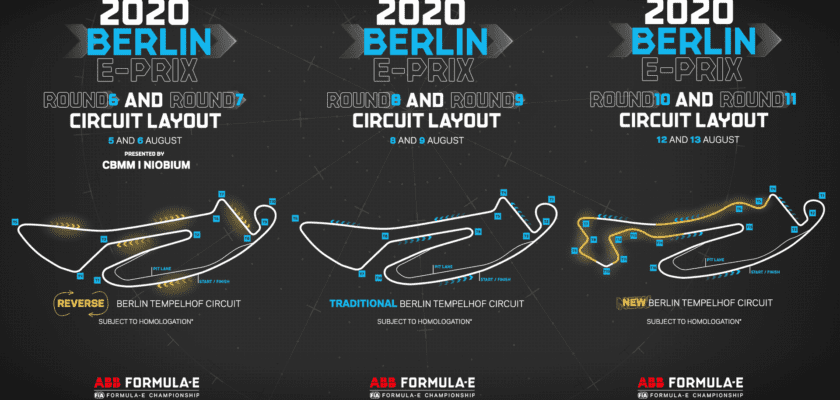 Fórmula E revela os três traçados da decisão da sexta temporada em Berlim Fórmula E revela os três traçados da decisão da sexta temporada em Berlim