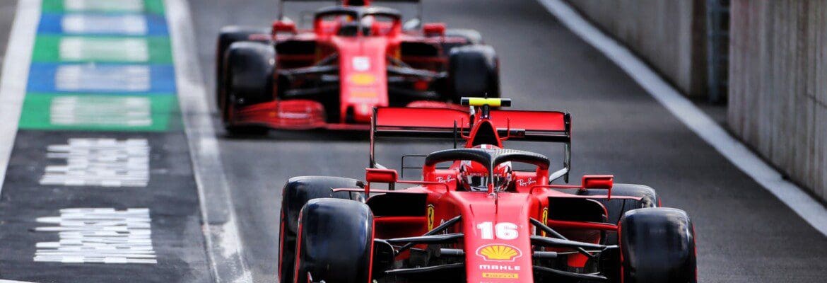 Charles Leclerc e Sebastian Vettel (Ferrari) GP da Bélgica F1 2020