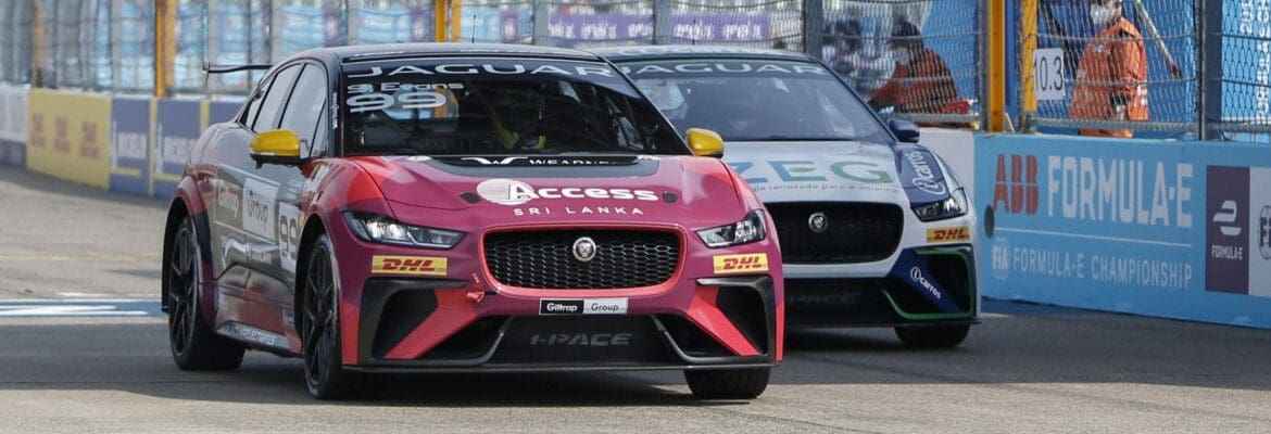 Evans vence primeira corrida de domingo do Jaguar eTrophy em Berlim