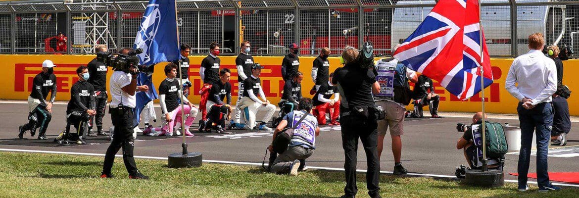 Sete pilotos optaram por não ajoelhar antes do GP da Inglaterra