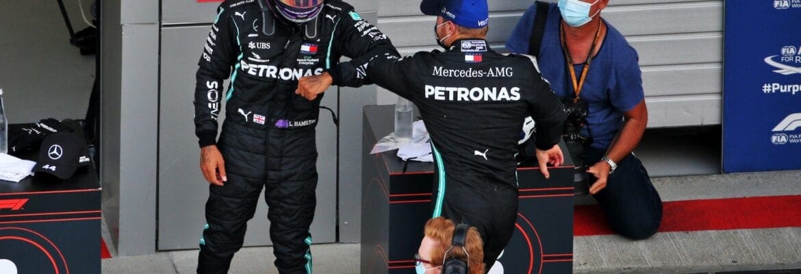 Funcionário com Covid-19 na Mercedes: Bottas e Hamilton acreditam em normalidade Funcionário com Covid-19 na Mercedes: Bottas e Hamilton acreditam em normalidade