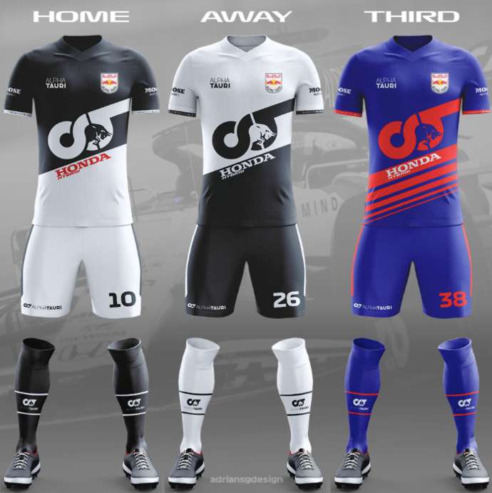Equipes de F1 ganham uniformes de futebol nas redes sociais