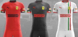 Equipes de F1 ganham uniformes de futebol nas redes sociais