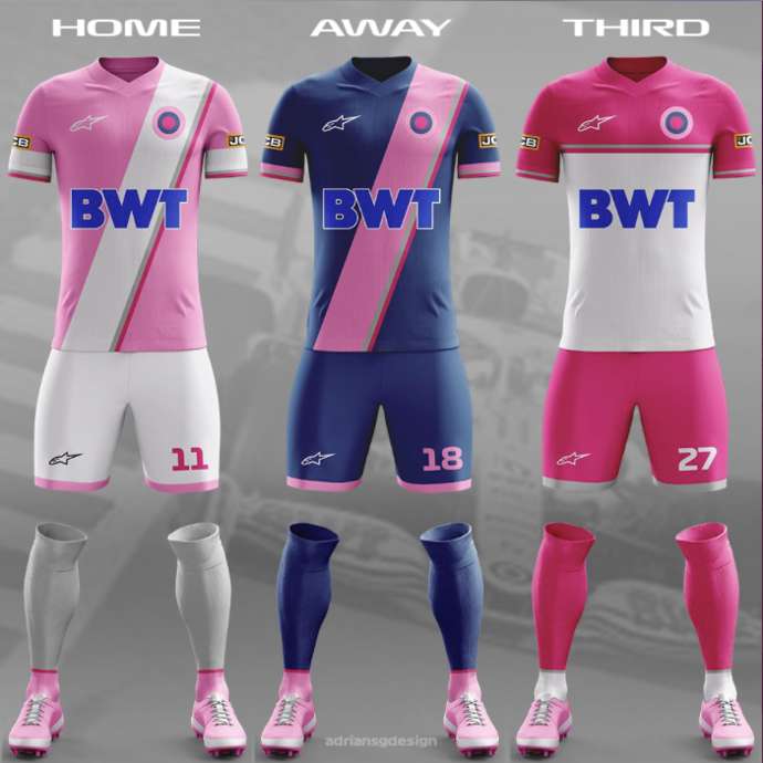 Equipes de F1 ganham uniformes de futebol nas redes sociais