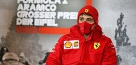Leclerc não está muito feliz com o frio em Nurburgring