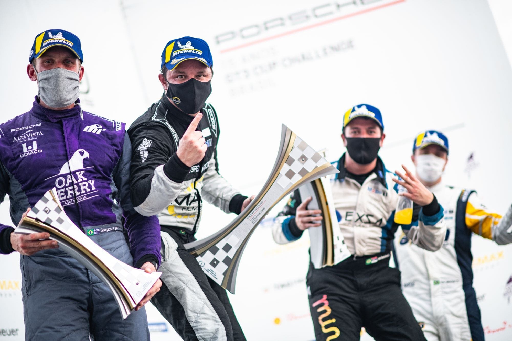 Pódio Porsche Cup GT3 Sport corrida 3