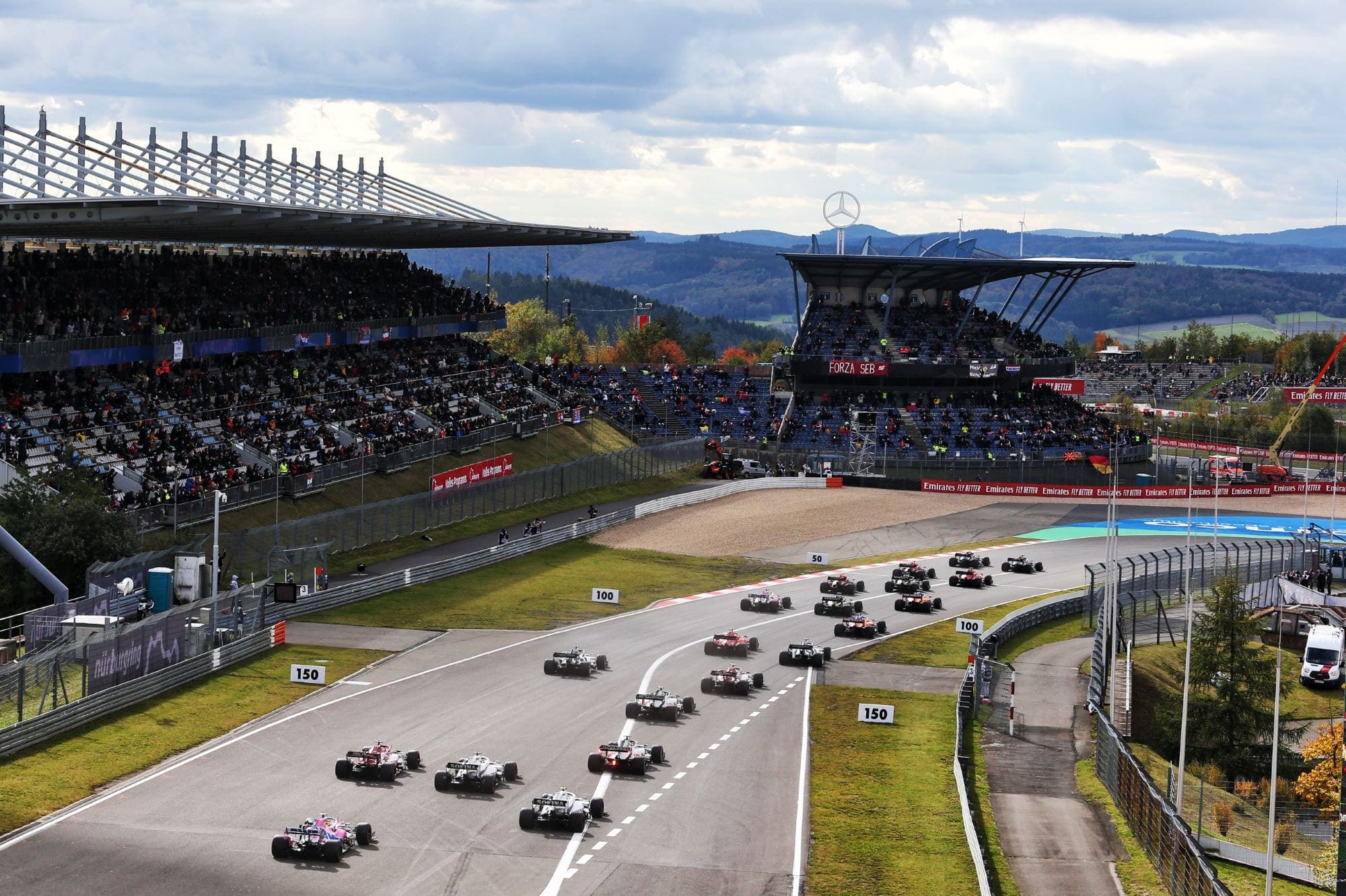 Ecclestone critica ausência do GP da Alemanha na F1: “É simplesmente estranho” Largada - GP de Eifel F1 2020 Nurburgring