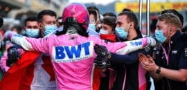 Stroll comemorou muito no rádio da equipe